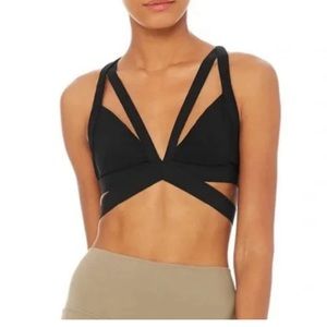 Alo Yoga Black Strappy bondage style bra size medium